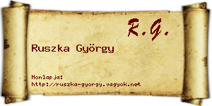 Ruszka György névjegykártya