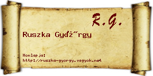 Ruszka György névjegykártya